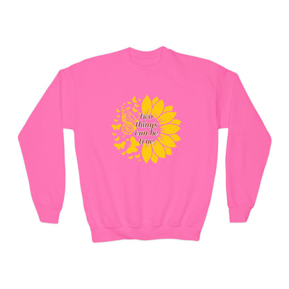 Sunflower Two Things Can Be True Youth Sweatshirt