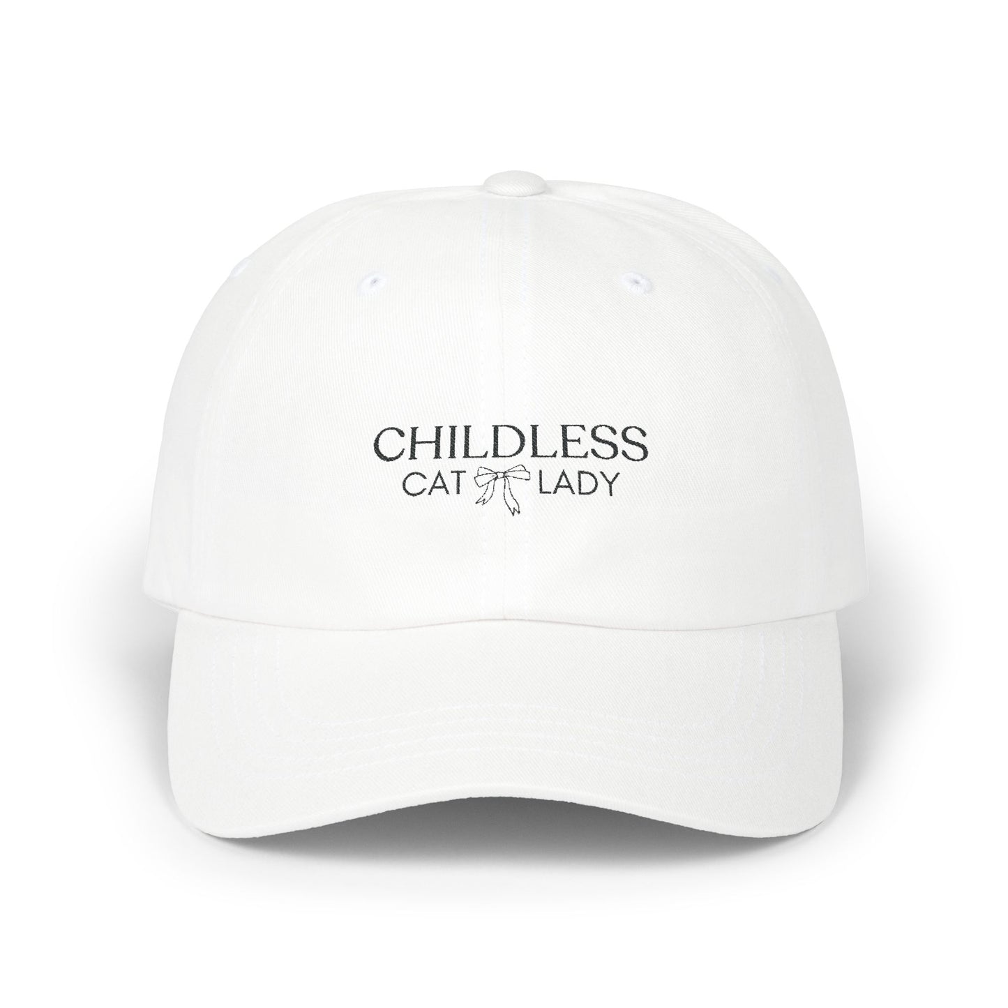 Coquette Childless Cat Lady Embroidered Classic Dad Cap