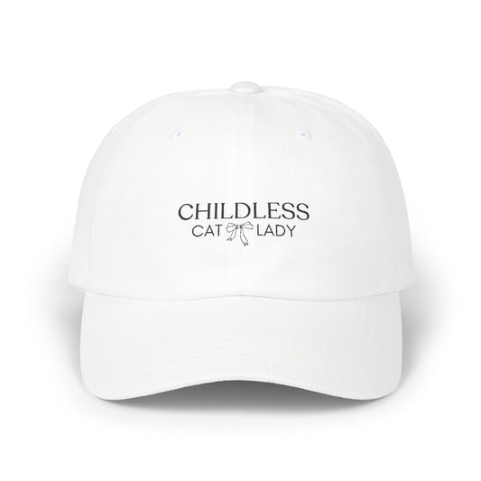 Coquette Childless Cat Lady Embroidered Classic Dad Cap