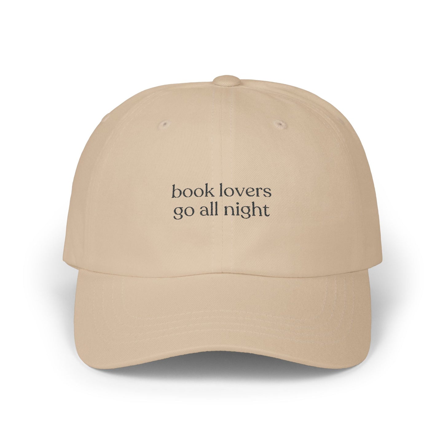 Book Lovers Go All Night Embroidered Dad Cap