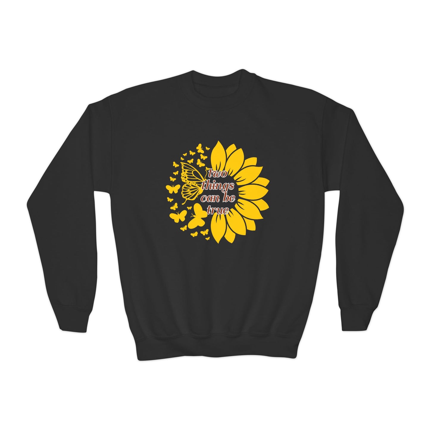 Sunflower Two Things Can Be True Youth Sweatshirt