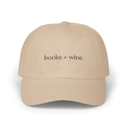 Books and Wine Embroidered Dad Cap