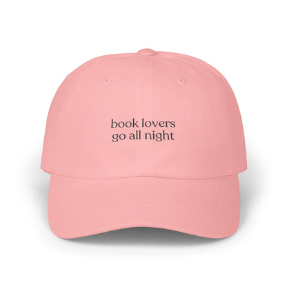 Book Lovers Go All Night Embroidered Dad Cap